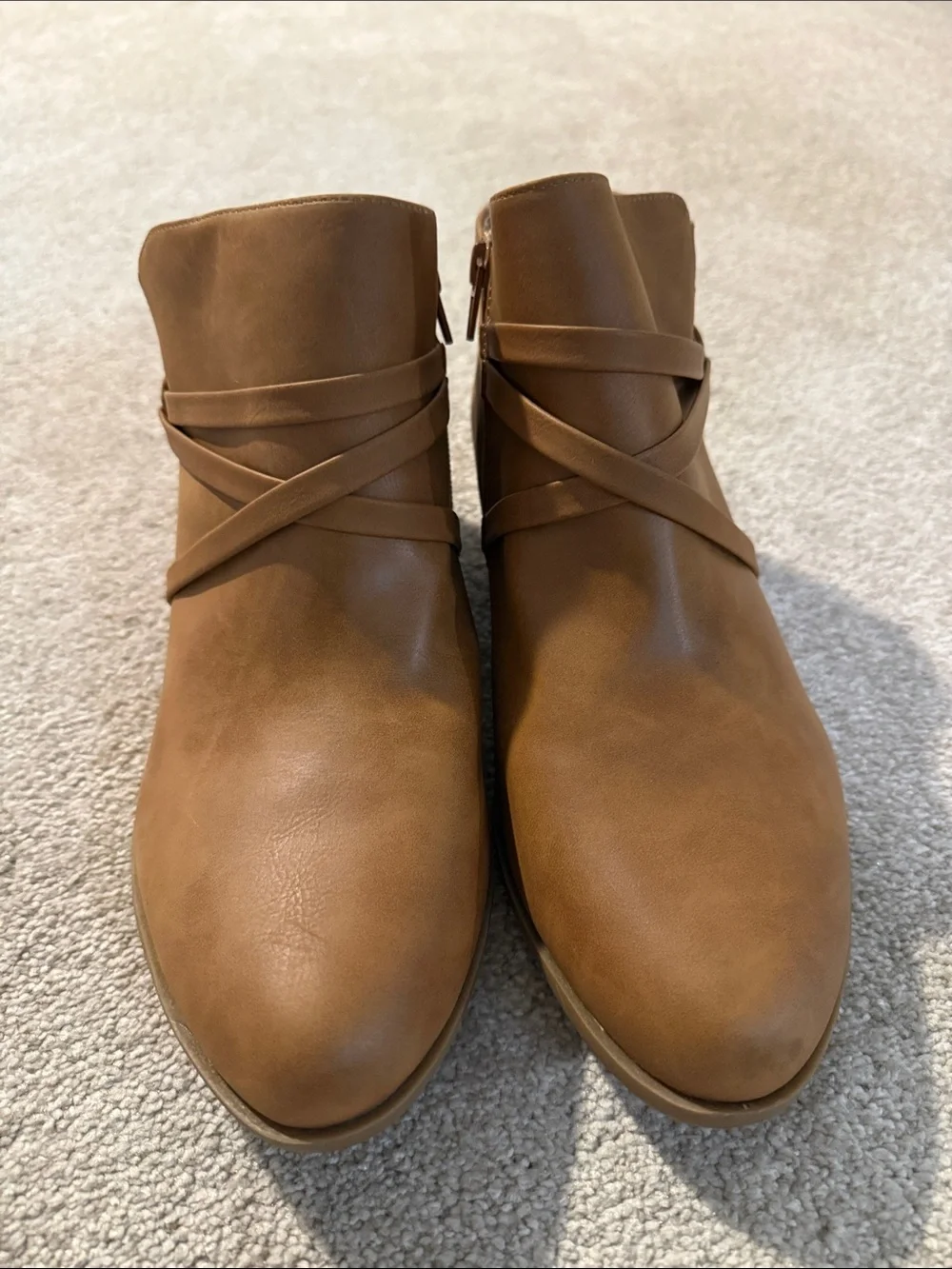 NWOB Life Stride Amara Tan Ankle Booties Size 11W